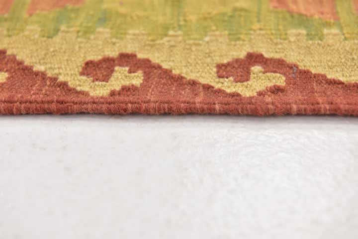 3' x 4' 4 Hand Woven Kilim Waziri Wool Rug