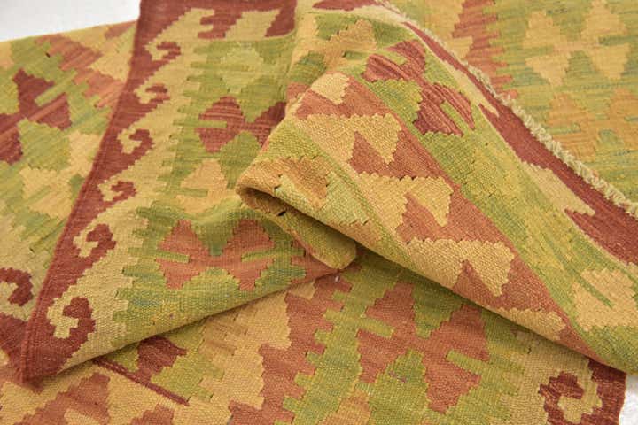 3' x 4' 4 Hand Woven Kilim Waziri Wool Rug