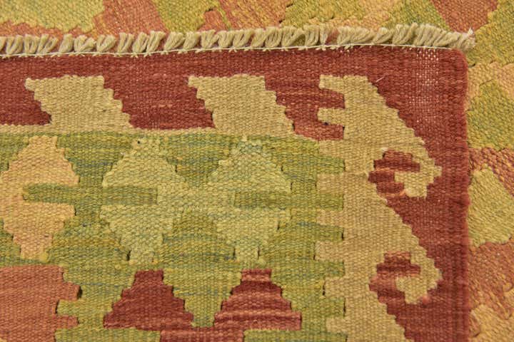 3' x 4' 4 Hand Woven Kilim Waziri Wool Rug