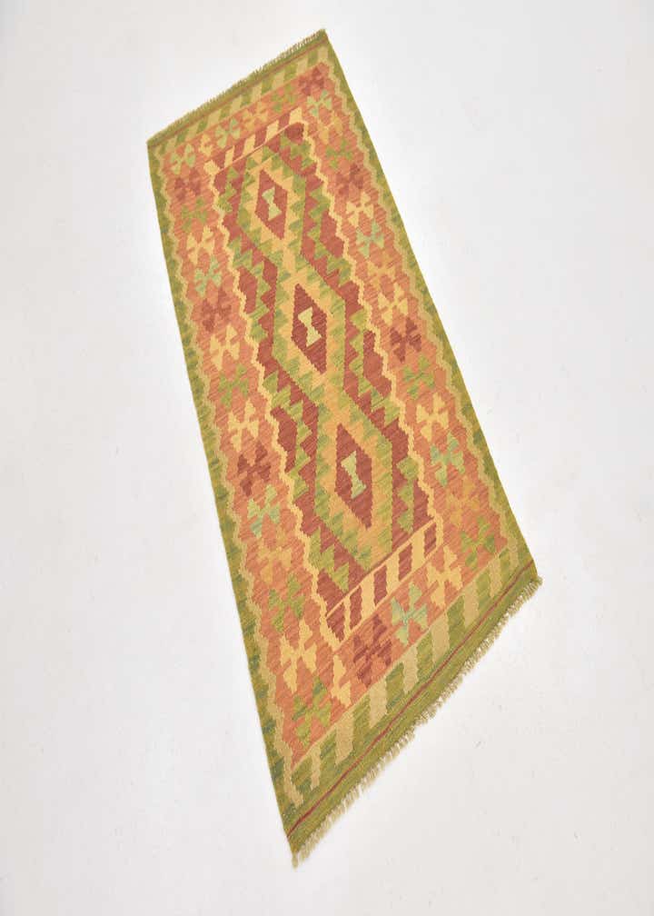 2' 6 x 4' 5 Hand Woven Kilim Waziri Wool Rug