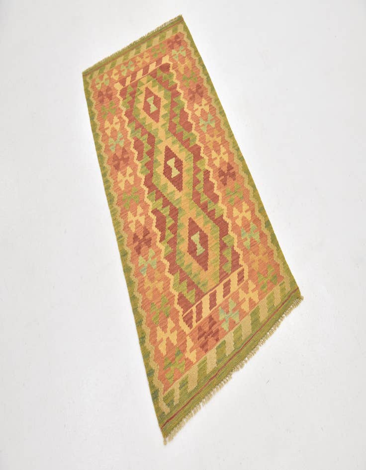 Detail image of 2' 6 x 4' 5 Hand Woven Kilim Waziri Wool Rug