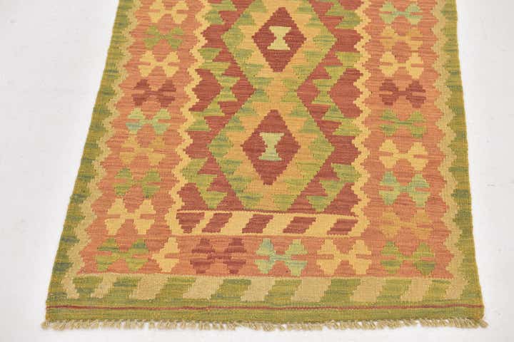 2' 6 x 4' 5 Hand Woven Kilim Waziri Wool Rug