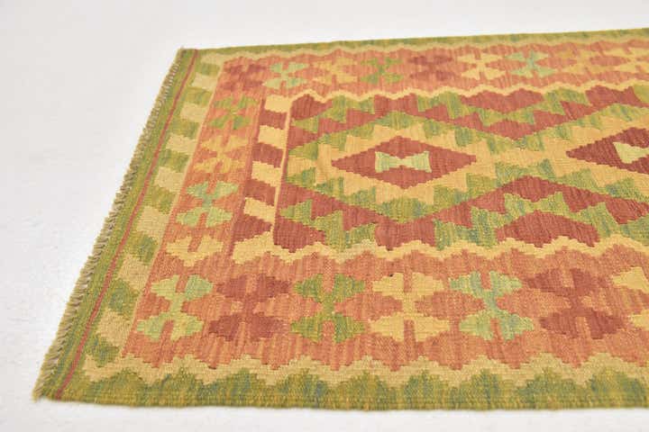 2' 6 x 4' 5 Hand Woven Kilim Waziri Wool Rug