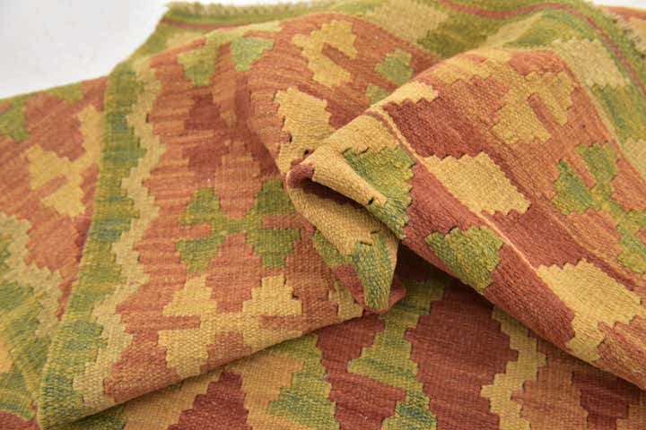 2' 6 x 4' 5 Hand Woven Kilim Waziri Wool Rug