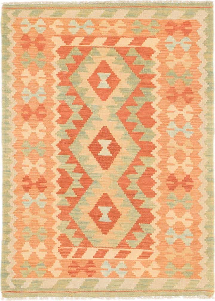 2' 6 x 4' 5 Hand Woven Kilim Waziri Wool Rug