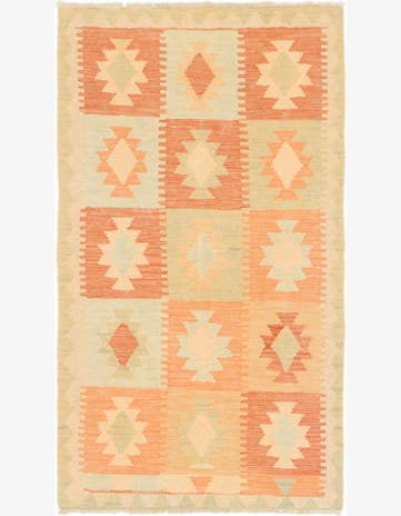 2' 6 x 4' 3 Hand Woven Kilim Waziri Wool Rug
