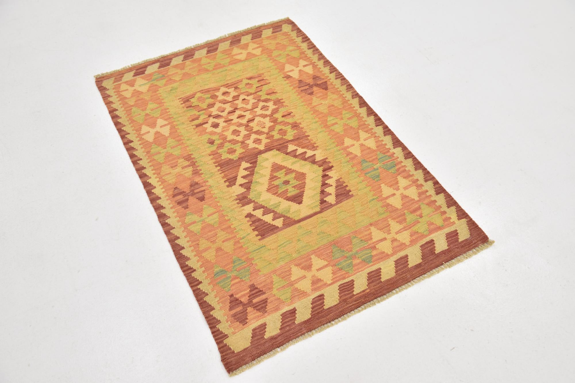 85cm x 125cm Tejido a mano Kilim Waziri Alfombra Lana