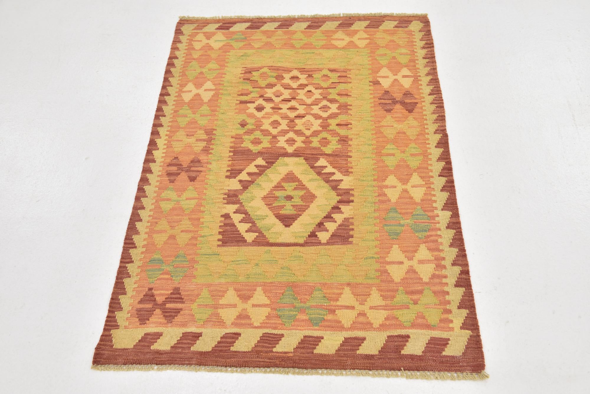 85cm x 125cm Tejido a mano Kilim Waziri Alfombra Lana