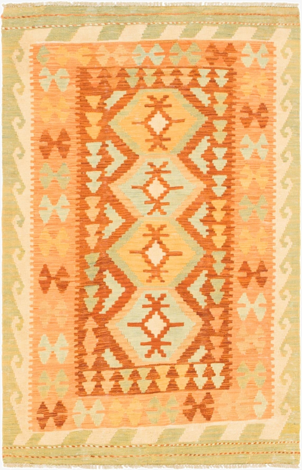 3' 2 x 5'  Hand Woven Kilim Waziri Wool Rug