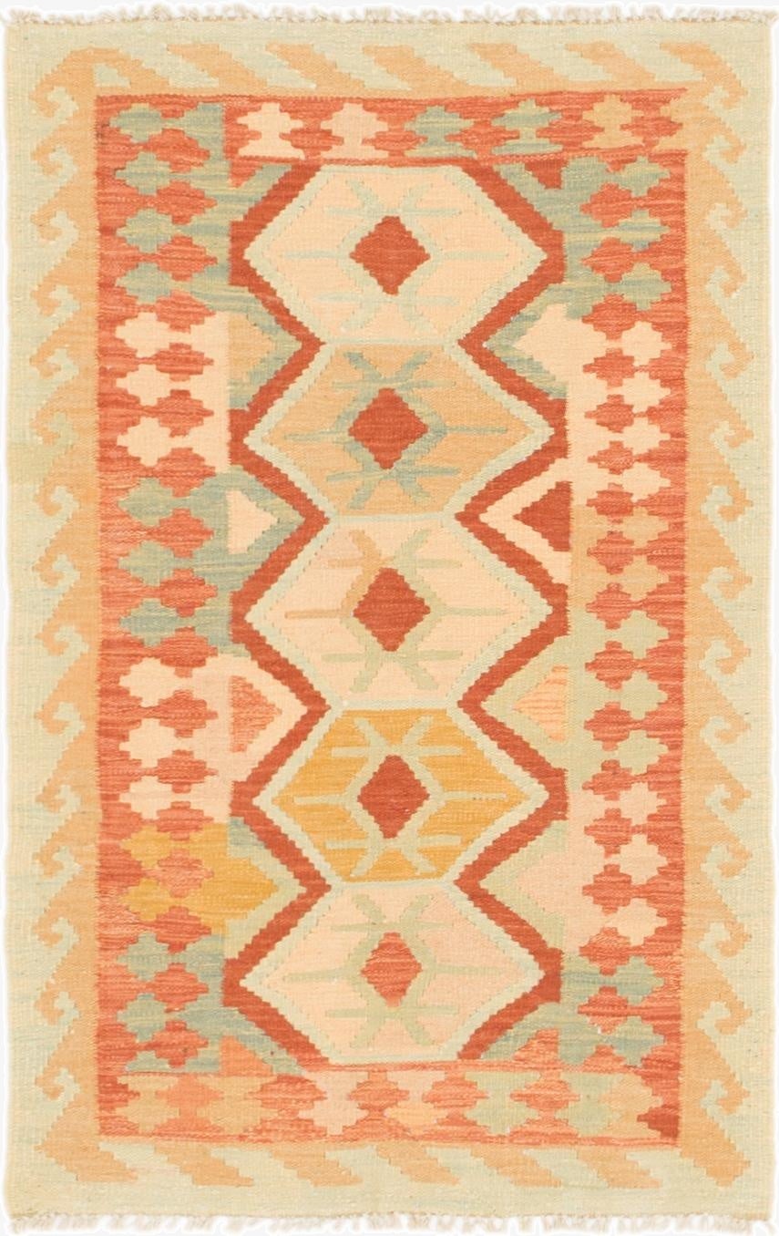 2' 9 x 4'  Hand Woven Kilim Waziri Wool Rug
