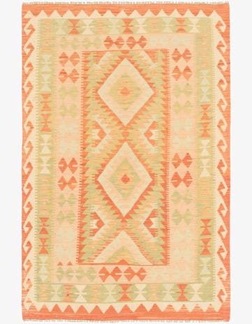 3' 3 x 5' Hand Woven Kilim Waziri Wool Rug