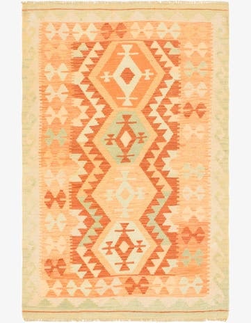 3' 3 x 5' Hand Woven Kilim Waziri Wool Rug