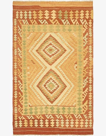 3' 6 x 6' Hand Woven Kilim Waziri Wool Rug