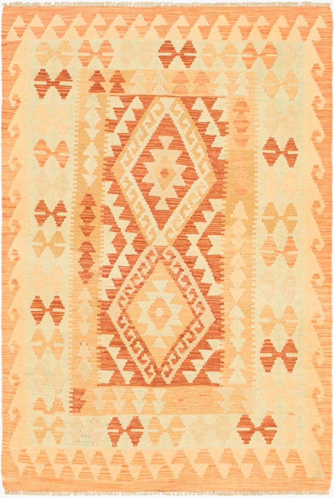 3' 3 x 4' 9  Hand Woven Kilim Waziri Wool Rug
