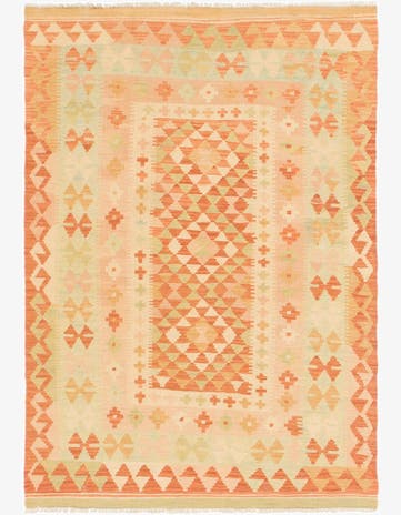 3' 3 x 4' 8 Hand Woven Kilim Waziri Wool Rug
