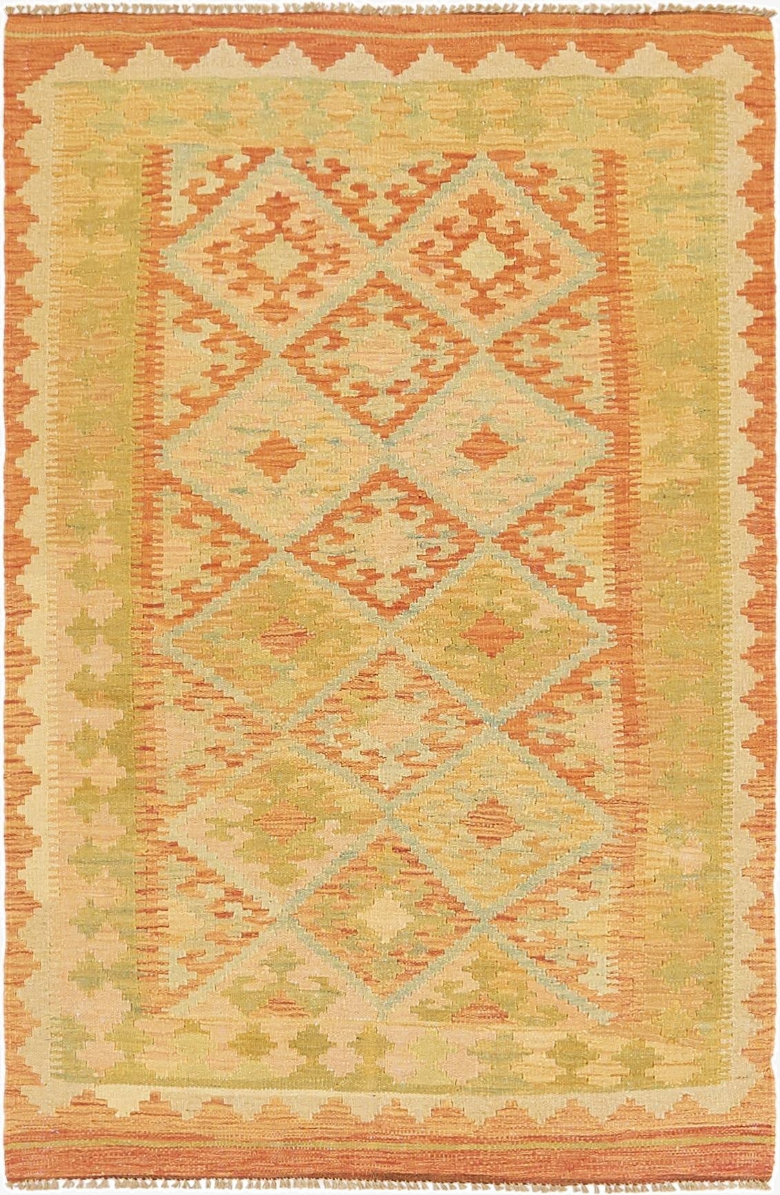 3' 2 x 5'  Hand Woven Kilim Waziri Wool Rug