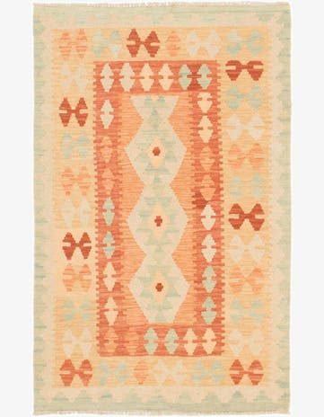 2' 8 x 4' 4 Hand Woven Kilim Waziri Wool Rug