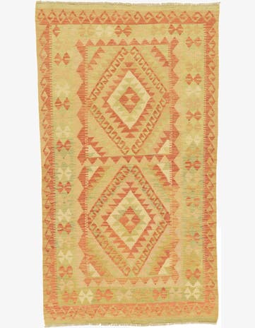 3' 7 x 6' 7 Hand Woven Kilim Waziri Wool Rug