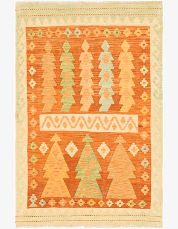 3' 3 x 5' Hand Woven Kilim Waziri Wool Rug
