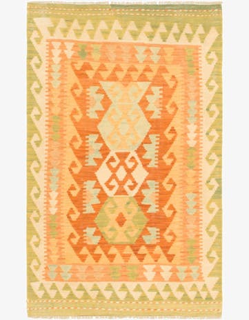 2' 7 x 4' 4 Hand Woven Kilim Waziri Wool Rug