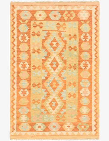 3' 2 x 5' Hand Woven Kilim Waziri Wool Rug