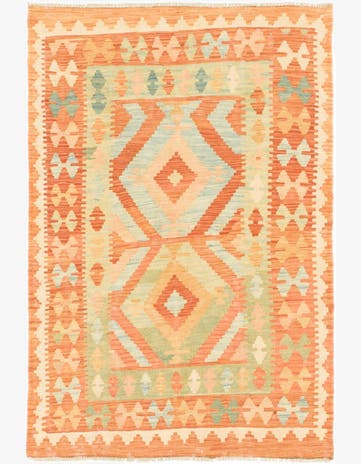 3' 2 x 5' Hand Woven Kilim Waziri Wool Rug