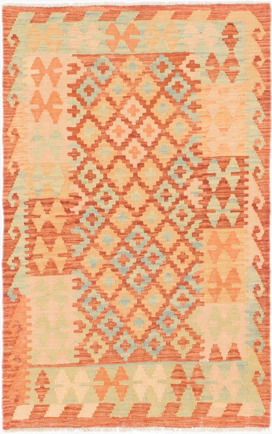 2' 9 x 4' 4  Hand Woven Kilim Waziri Wool Rug