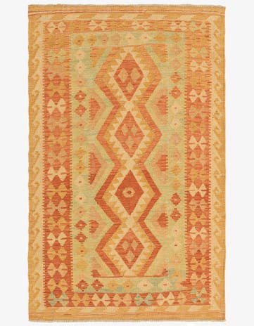 3' 3 x 5' Hand Woven Kilim Waziri Wool Rug
