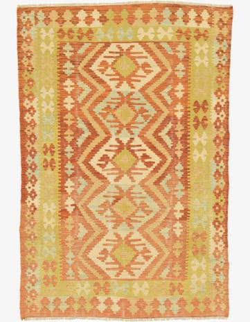 3' 10 x 5' 8 Hand Woven Kilim Waziri Wool Rug