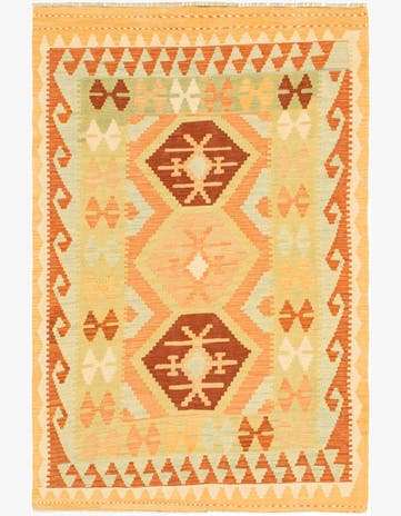 3' 3 x 5' Hand Woven Kilim Waziri Wool Rug