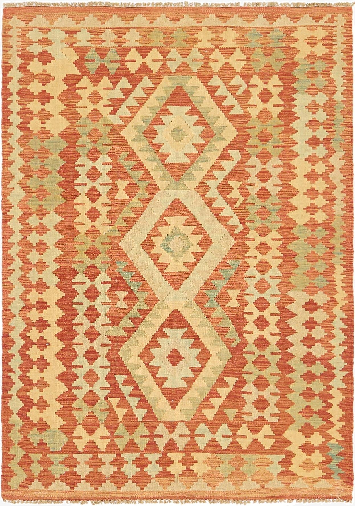 3' 7 x 5'  Hand Woven Kilim Waziri Wool Rug