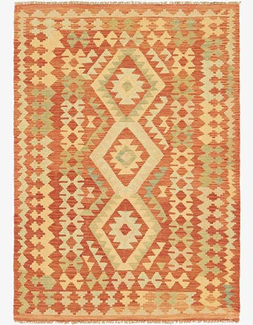 3' 7 x 5' Hand Woven Kilim Waziri Wool Rug