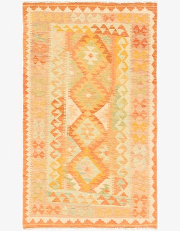 3' x 5' Hand Woven Kilim Waziri Wool Rug