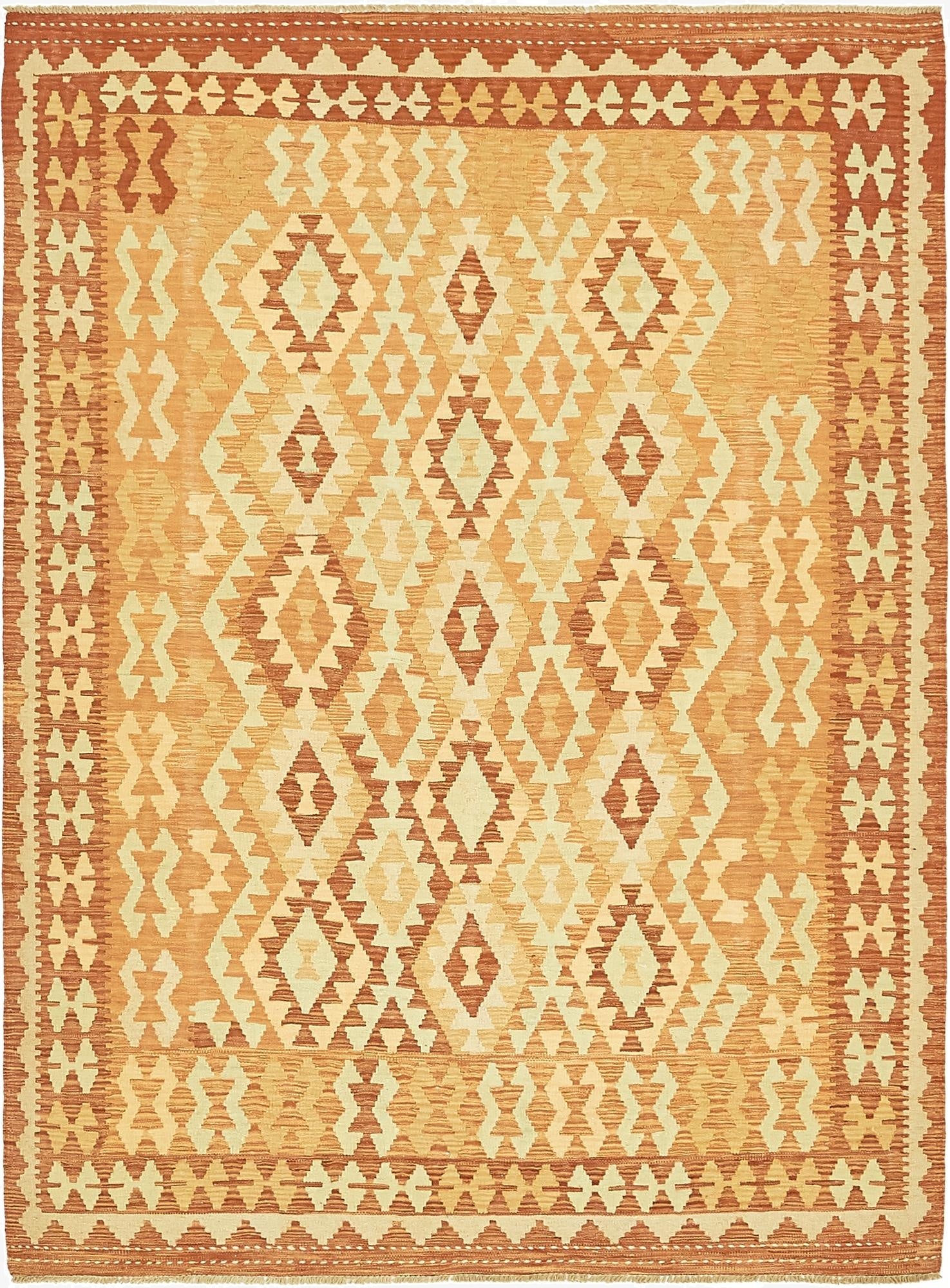 5' x 6' 9  Hand Woven Kilim Waziri Wool Rug