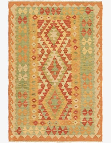 3' 2 x 5' Hand Woven Kilim Waziri Wool Rug