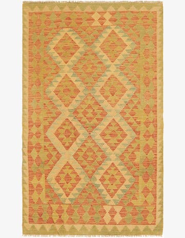 3' x 5' 2 Hand Woven Kilim Waziri Wool Rug