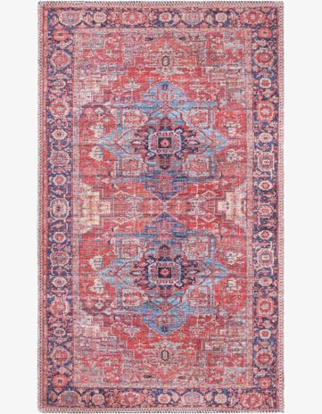 Rust Red Washable Maahru Rug