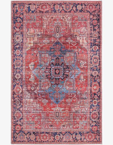 Rust Red Washable Maahru Rug