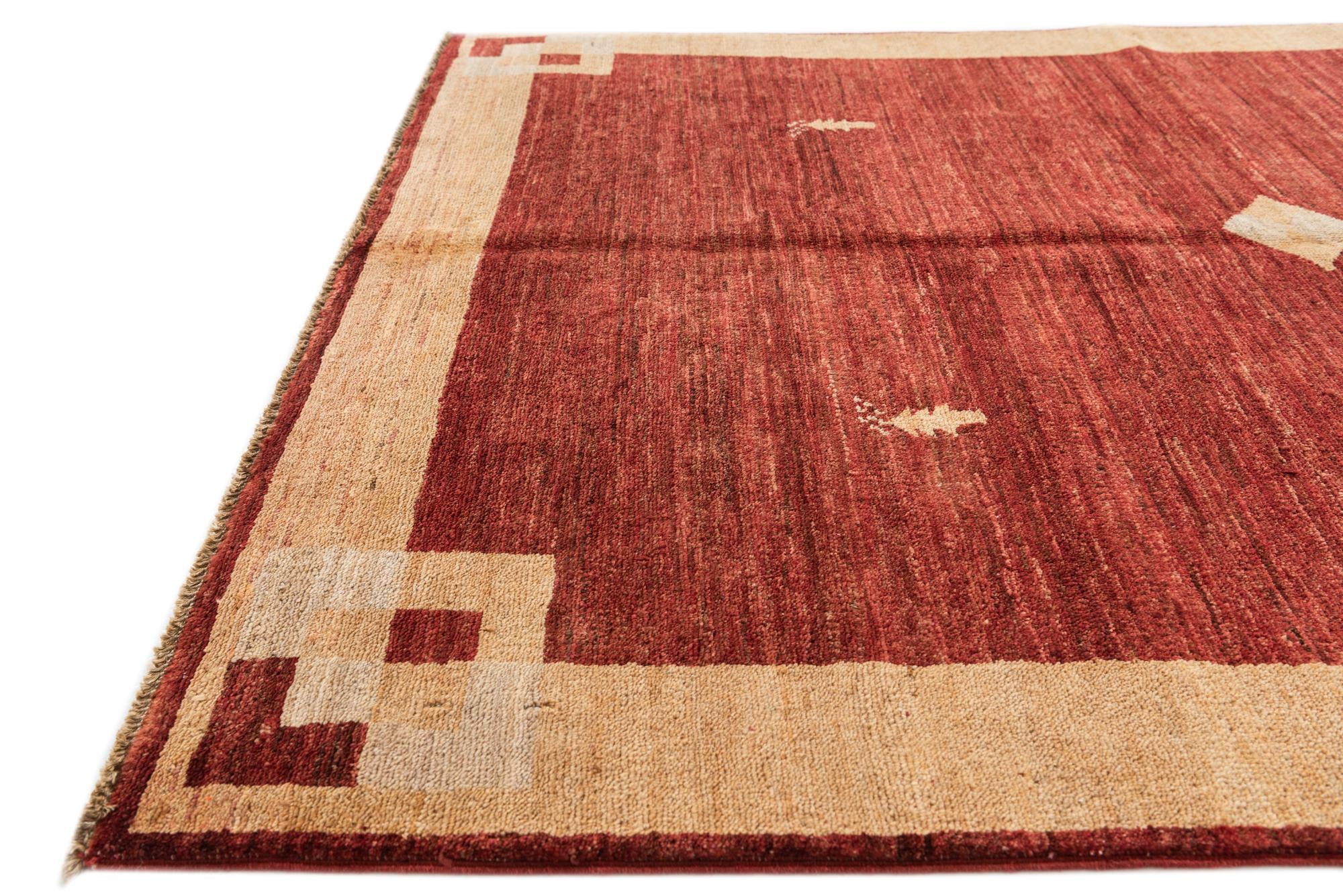 3' 10 x 5' 10 Hand Knotted Modern Ziegler Rug