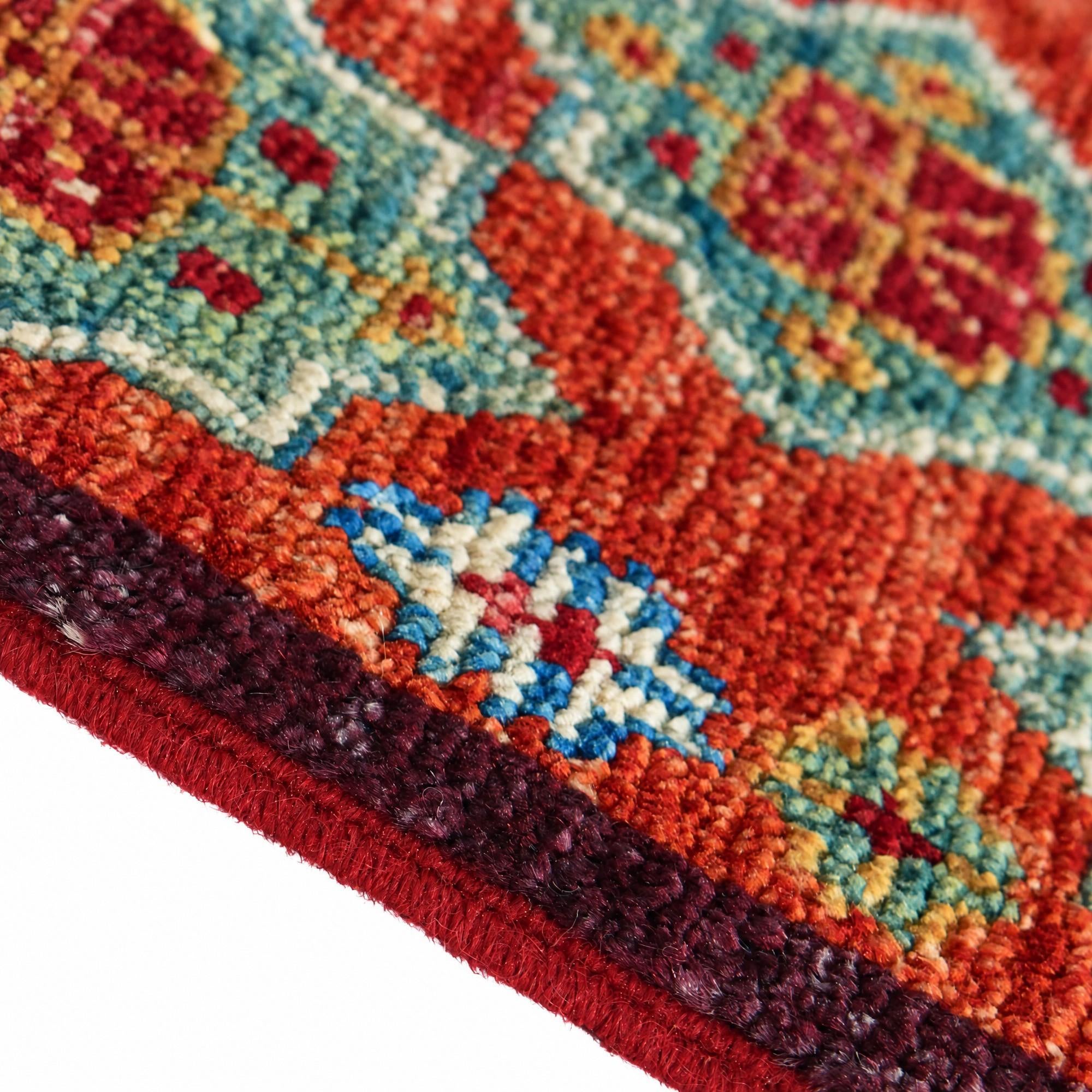 40cm x 65cm Hand Knotted Modern Ziegler Rug