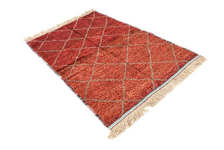 4' 2 x 6' 3 Hand Knotted Moroccan Wool Rug