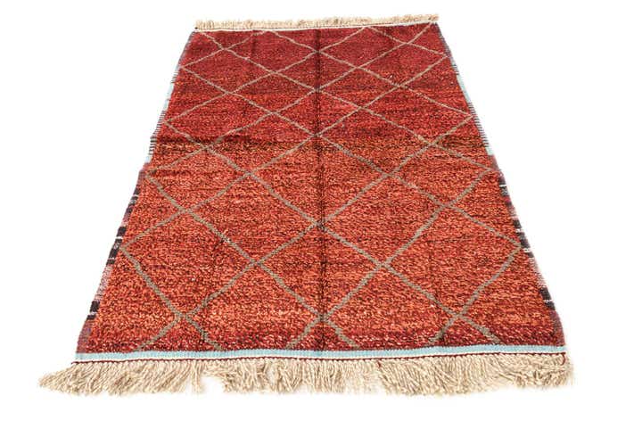 4' 2 x 6' 3 Hand Knotted Moroccan Wool Rug