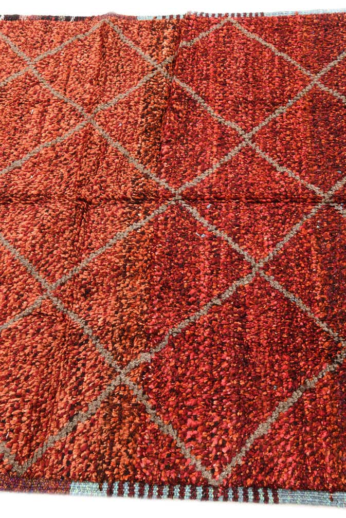 4' 2 x 6' 3 Hand Knotted Moroccan Wool Rug