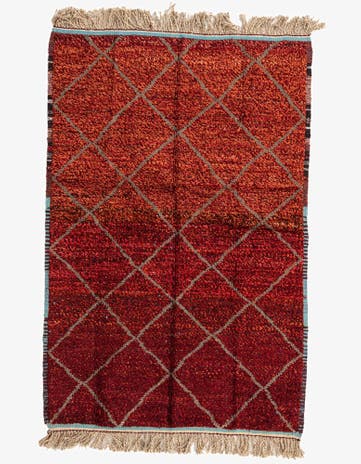 4' 2 x 6' 3 Hand Knotted Moroccan Wool Rug