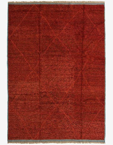 8' 10 x 12' 4 Hand Knotted Moroccan Wool Rug