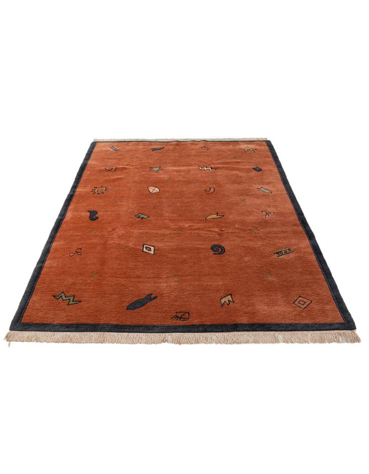 Detail image of 6' 7 x 9' 7 Hand Knotted Nepal Wool Rug