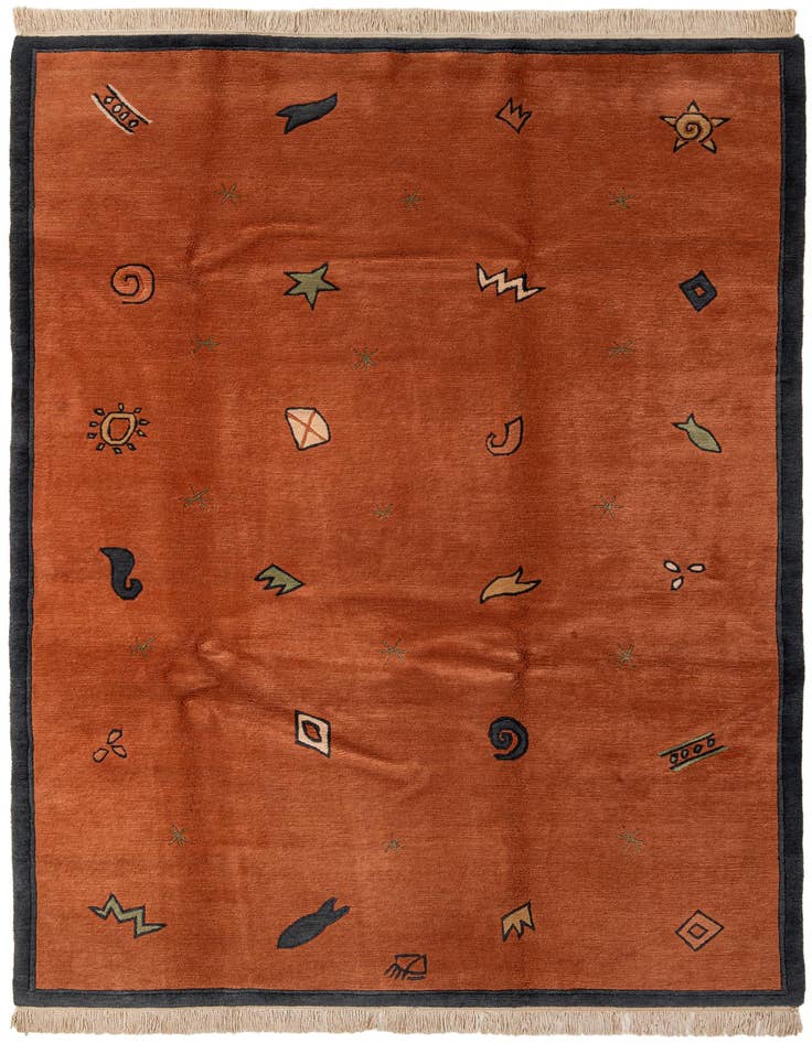 Detail image of 6' 7 x 9' 7 Hand Knotted Nepal Wool Rug