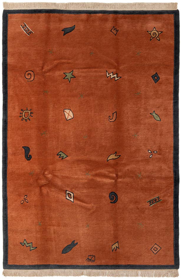 Detail image of 6' 7 x 9' 7 Hand Knotted Nepal Wool Rug