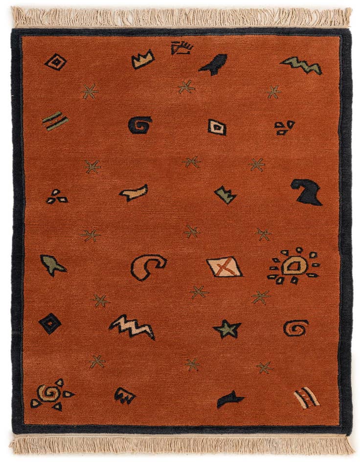 Detail image of 3' 2 x 5' Hand Knotted Nepal Wool Rug