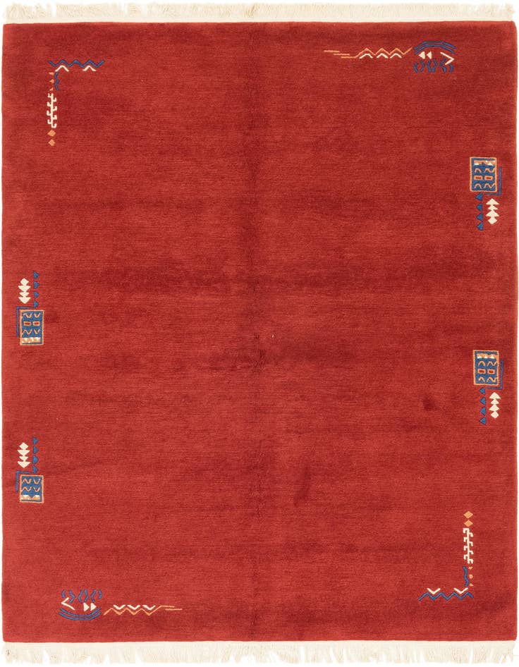 Detail image of 5' 7 x 7' 9 Hand Knotted Nepal Wool Rug